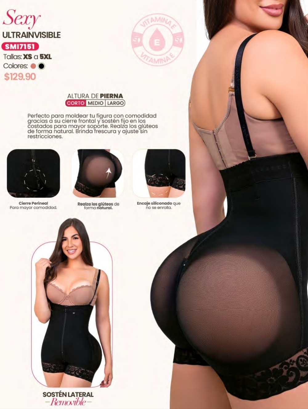 Colombianas Faja SEXY Strapless soporte removible y moldeo invisible Stagmi NEW!
